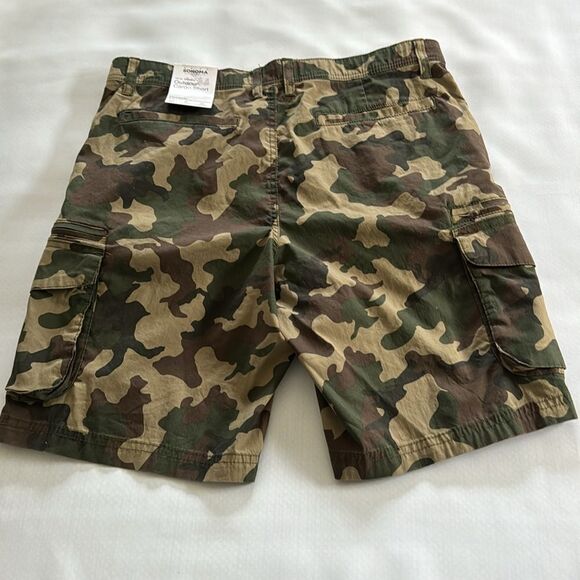 Camo Cargo Shorts Mens 33 Zip Pockets - Picture 5 of 6